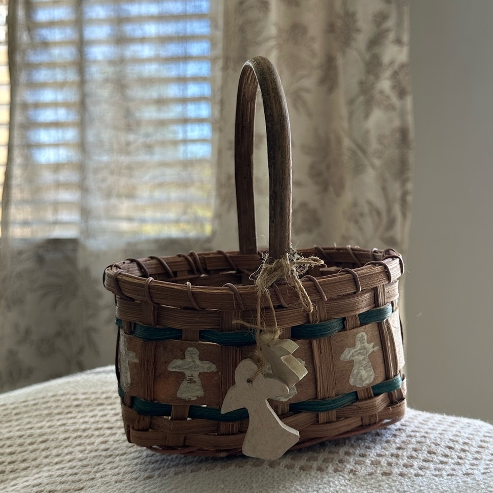 Handcrafted Brown Angel Basket Bag